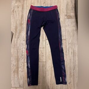 Reebok Dark Blue Leggings with Colorful Accents